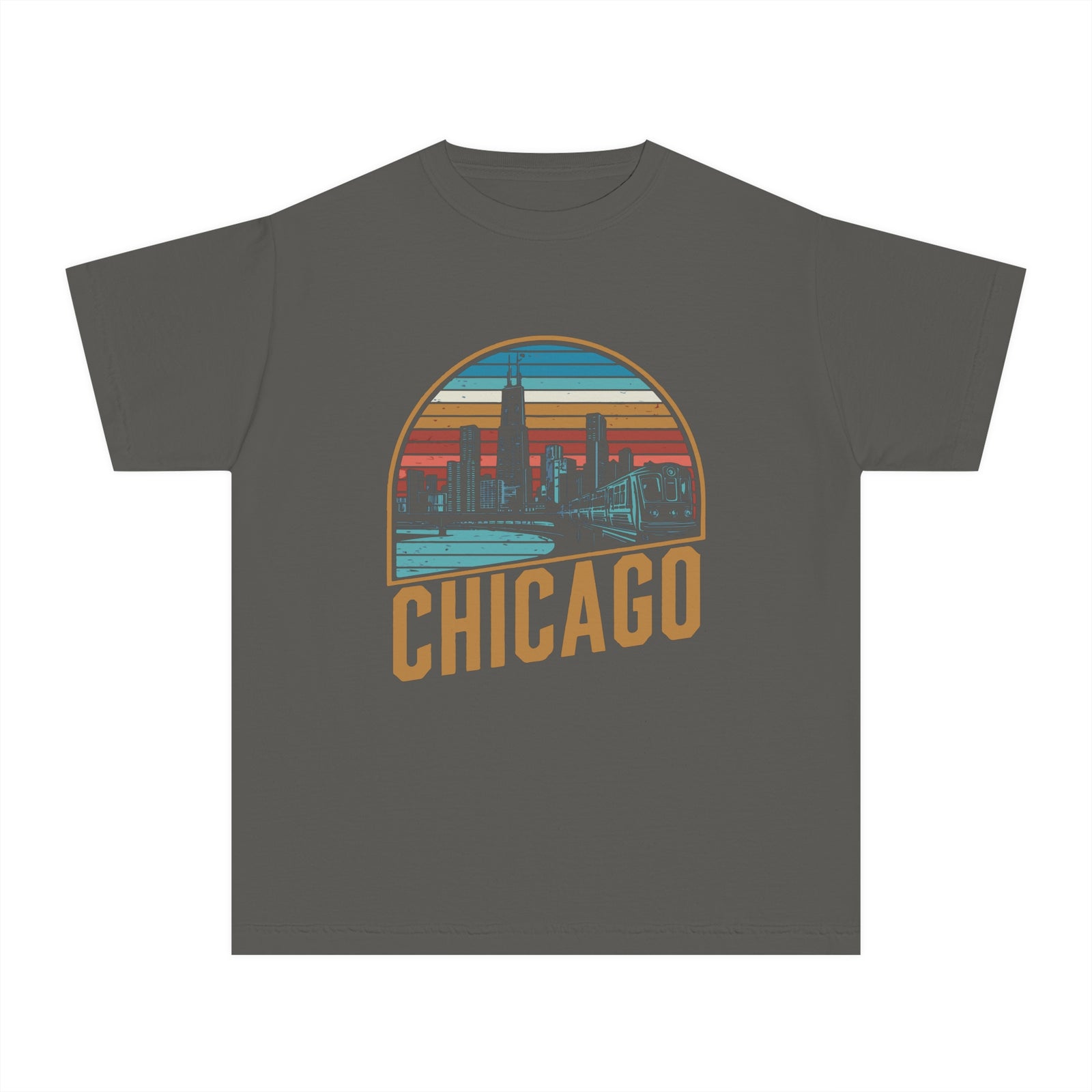 Chicago Skyline Illinois Comfort Colors Youth Kids T-Shirt