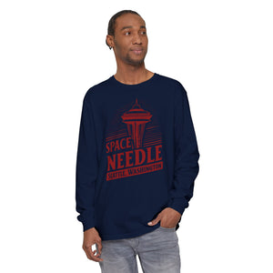 Space Needle Seattle Washington Comfort Colors Unisex Long Sleeve T-Shirt
