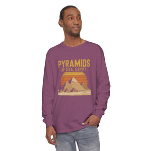 Pyramids of Giza Egypt Comfort Colors Unisex Long Sleeve T-Shirt