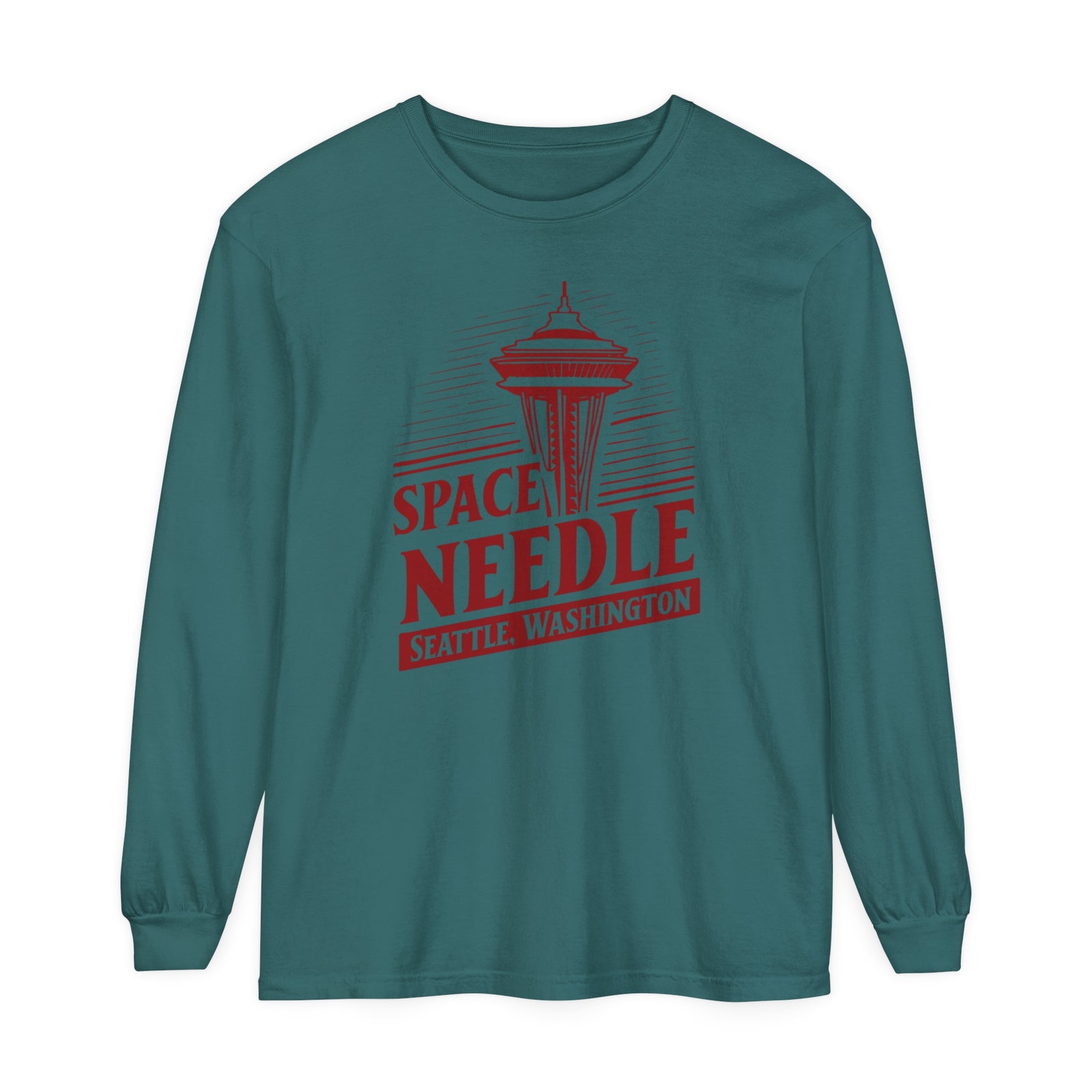 Space Needle Seattle Washington Comfort Colors Unisex Long Sleeve T-Shirt