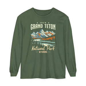 Grand Teton National Park Wyoming Comfort Colors Unisex Long Sleeve T-Shirt