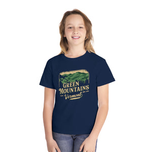 Green Mountains Vermont Comfort Colors Youth Kids T-Shirt