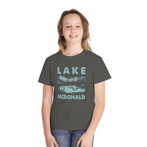 Lake McDonald Glacier National Park Montana Comfort Colors Youth Kids T-Shirt