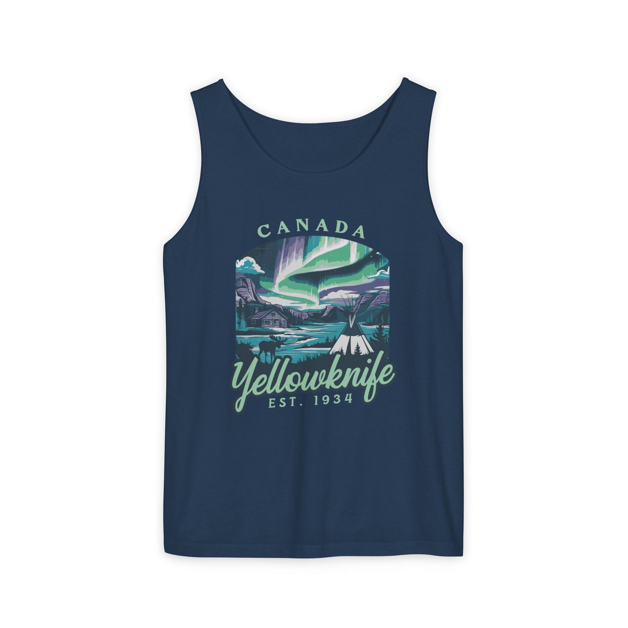 Yellowknife Northern Lights Canada  Comfort Colors Tank Top