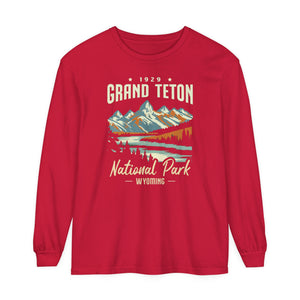 Grand Teton National Park Wyoming Comfort Colors Unisex Long Sleeve T-Shirt
