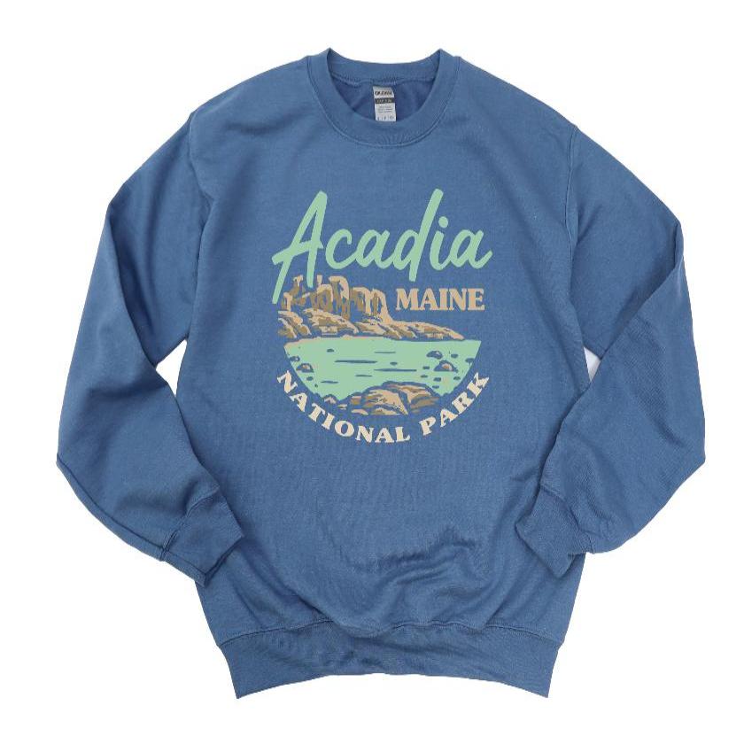 Acadia Crewneck Sweatshirt / Maine National Park Sweatshirt