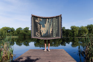 Glacier Bay National Park Woven Blanket - Fringe Blanket Alaska