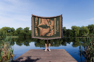 Kings Canyon National Park Woven Blanket - Fringe Blanket California