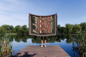 Badlands National Park Woven Blanket - Fringe Blanket