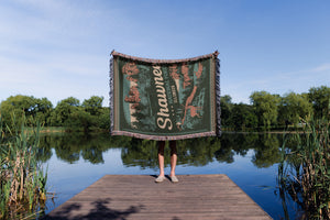 Shawnee National Forest Woven Blanket - Fringe Blanket Illinois