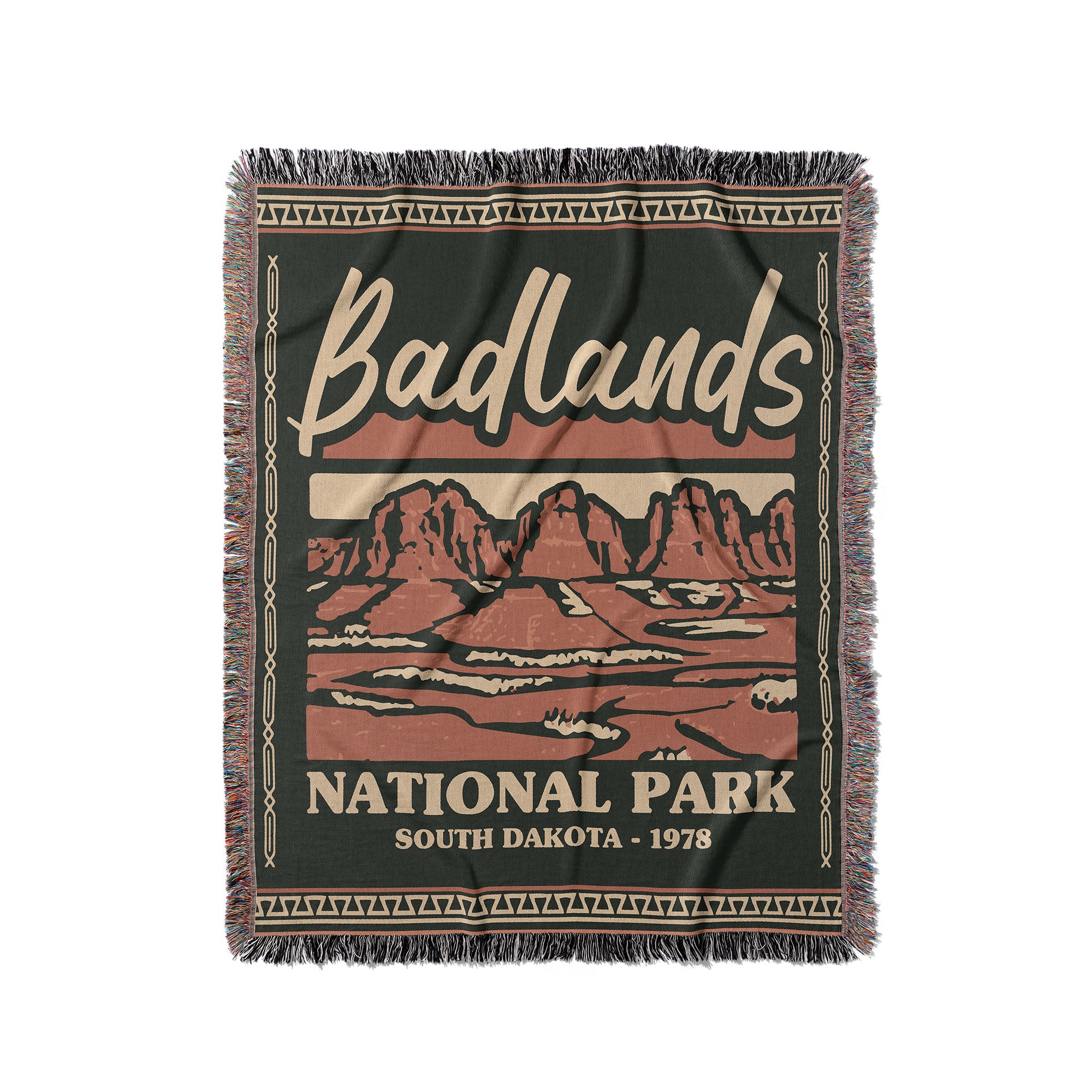 Badlands National Park Woven Blanket - Fringe Blanket