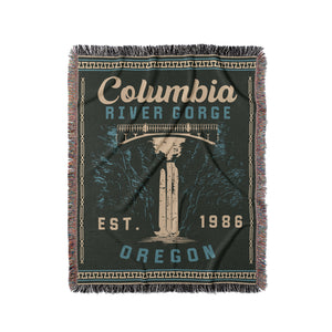 Columbia River Gorge Woven Blanket - Fringe Blanket