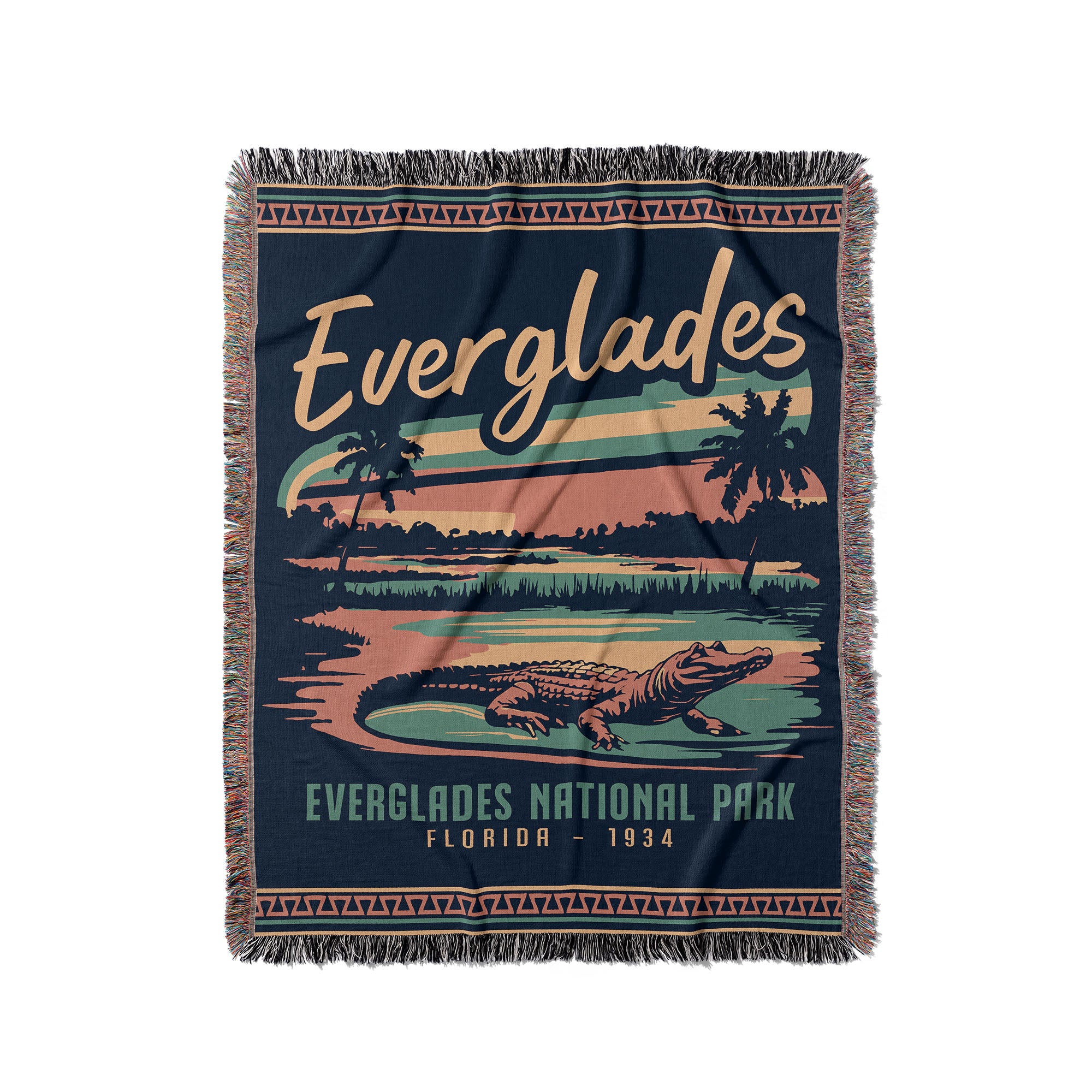 Everglades National Park Woven Blanket - Fringe Blanket Florida