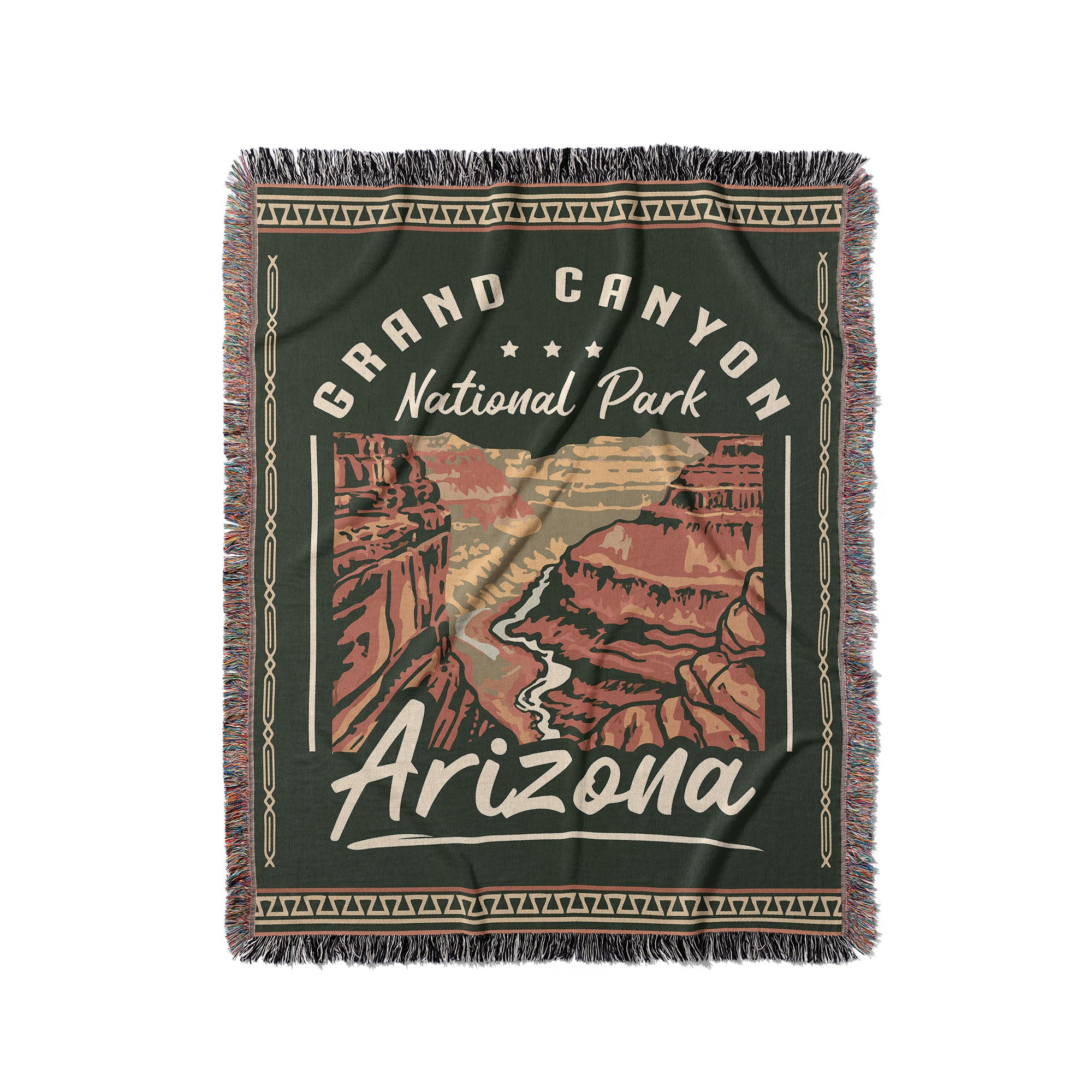 Grand Canyon National Park Woven Blanket - Fringe Blanket