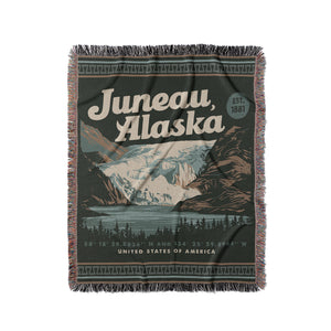 Juneau Alaska Woven Blanket - Fringe Blanket