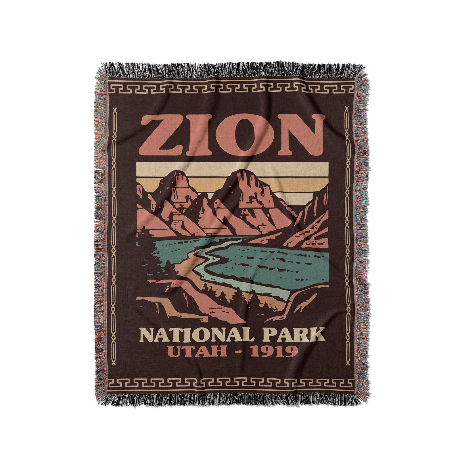 Zion Woven Blanket - Fringe Blanket Utah