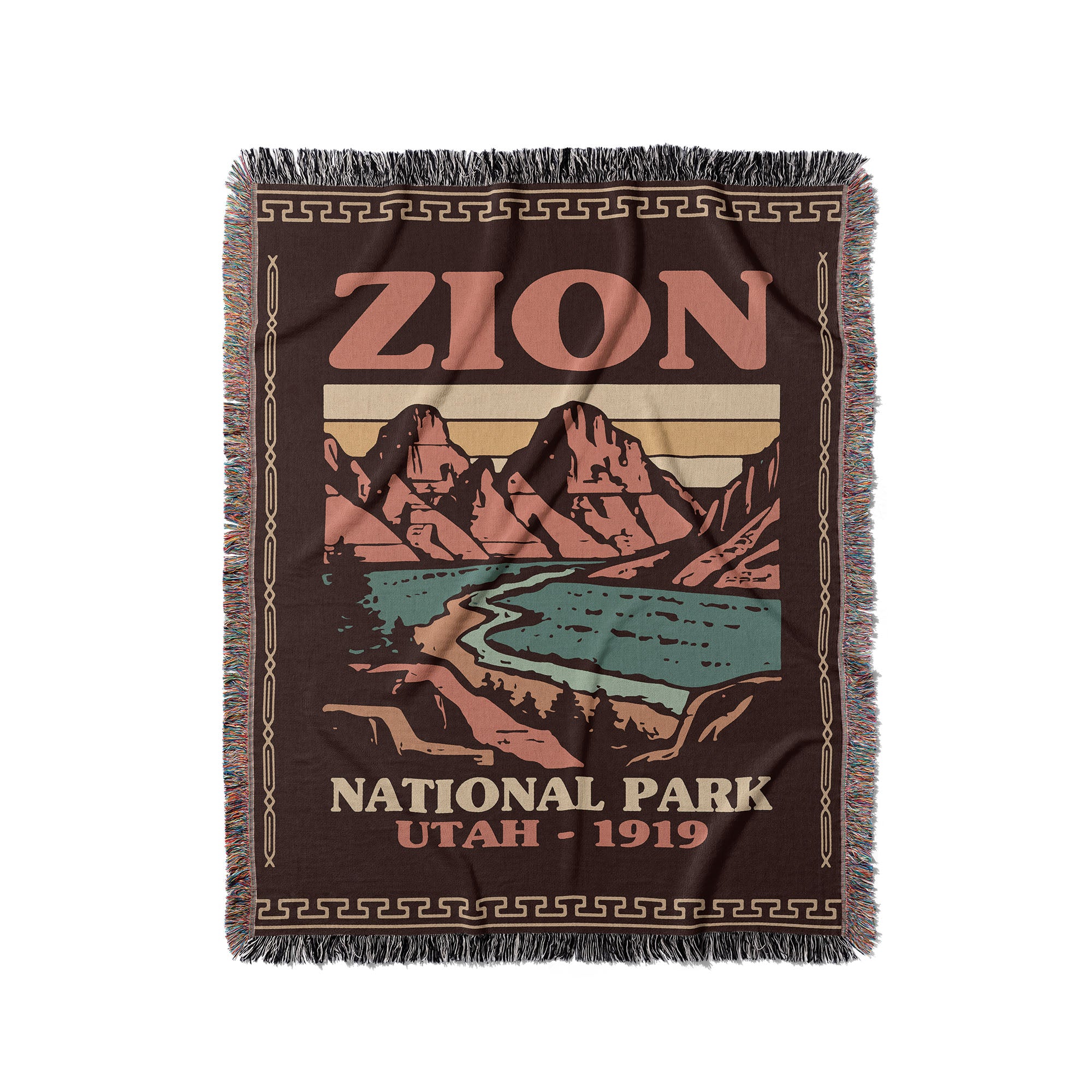 Zion Woven Blanket - Fringe Blanket Utah